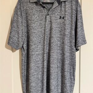 Under Armour Men's Heathered Gray Polo Shirt